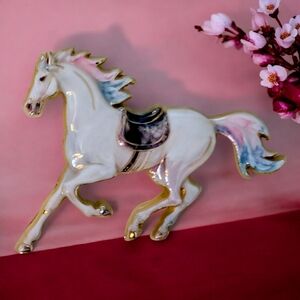 Pretty White Horse Enamel Pin